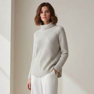 Vince light grey wool cashmere turtleneck sweater - XS